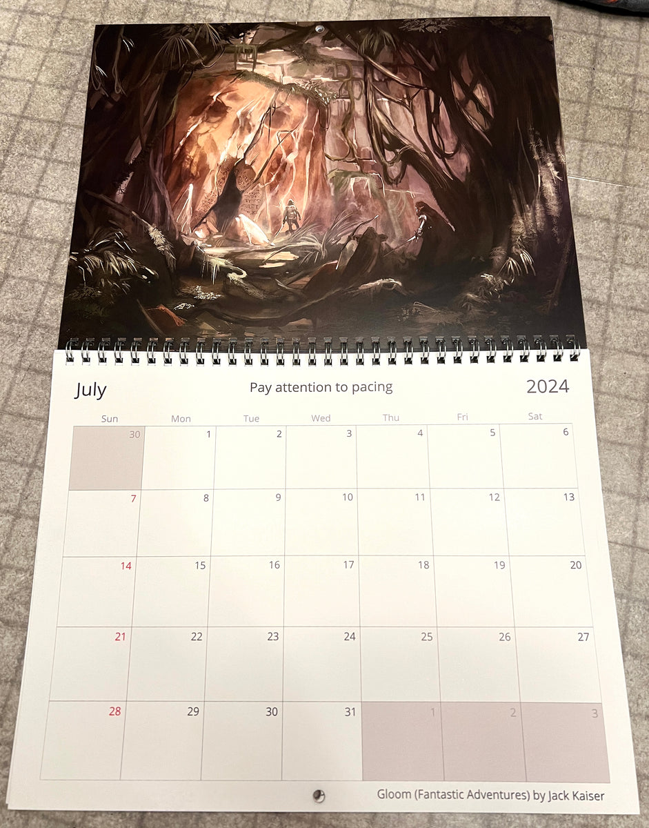 2024 Lazy DM Calendar (U.S. and Canada) Sly Flourish's Bookstore